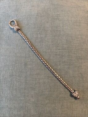 Brighton Silver-Tone Heart Link Charm Bracelet with Crystal Accent